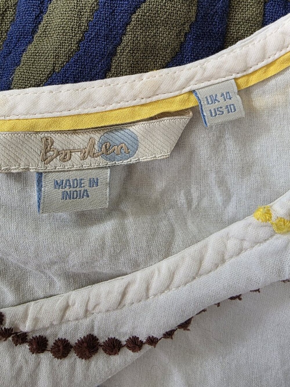Boden Sleeveless top with Embroidery US Size 10 - Picture 2 of 7